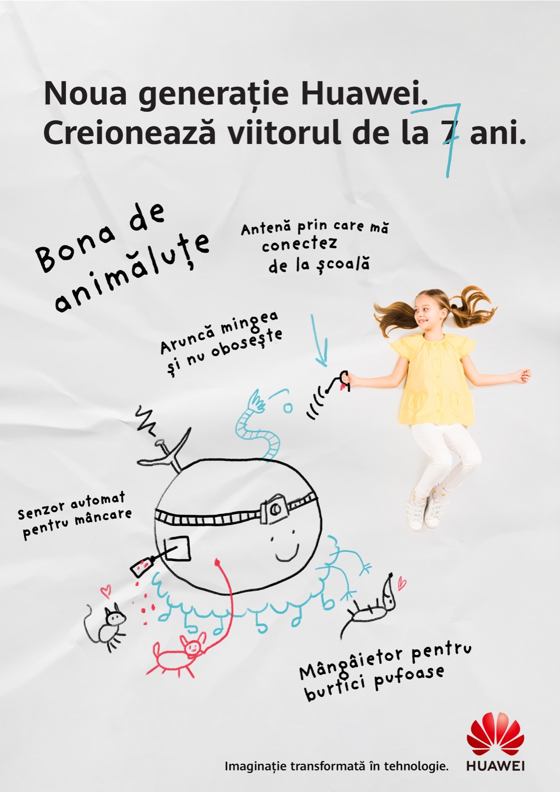 Key visual: a pet-sitter robot that throws the ball and never gets tired, dreamed up at seven.