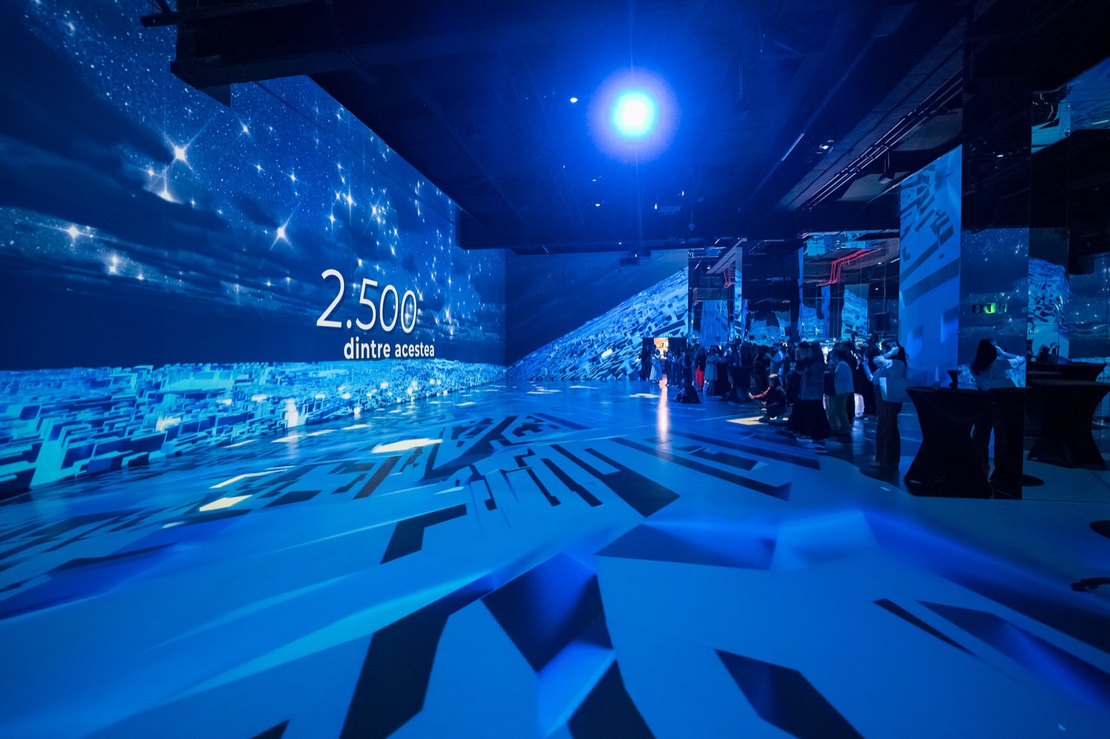 MINA immersive show: the data walk narrows to 2,500 buildings.