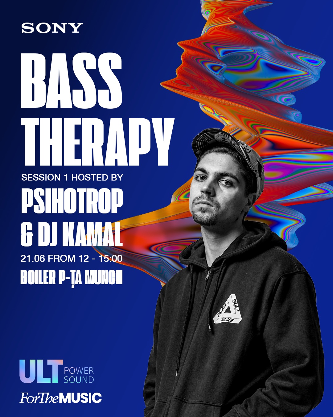 Poster for session 1, hosted by Psihotrop and DJ Kamal at Boiler Muncii, 21 June 2025.